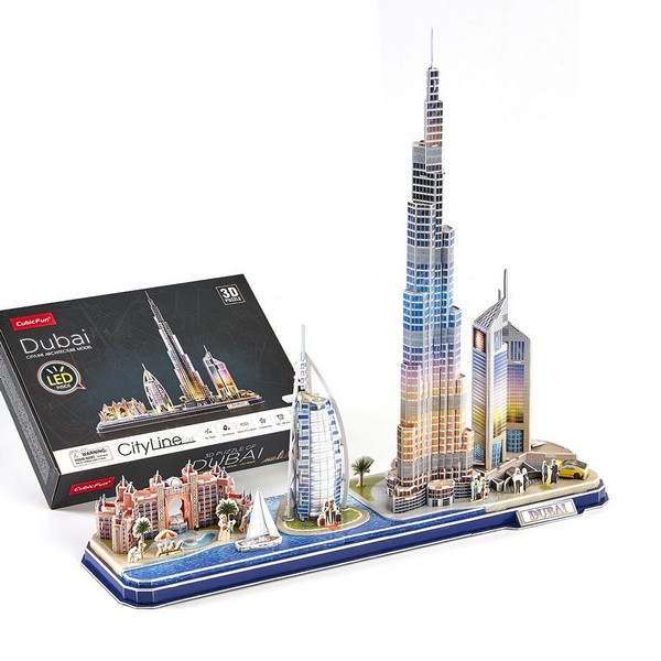Продукт Cubic Fun - Пъзел 3D City Line Dubai 182ч. с LED светлини  - 0 - BG Hlapeta